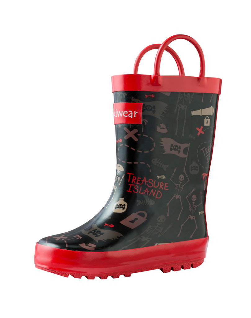 RUBBER RAIN BOOTS, PIRATE TREASURE 