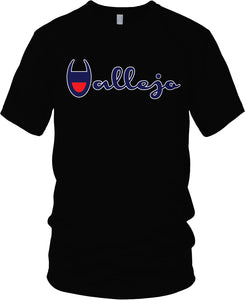 black red and blue champion shirt