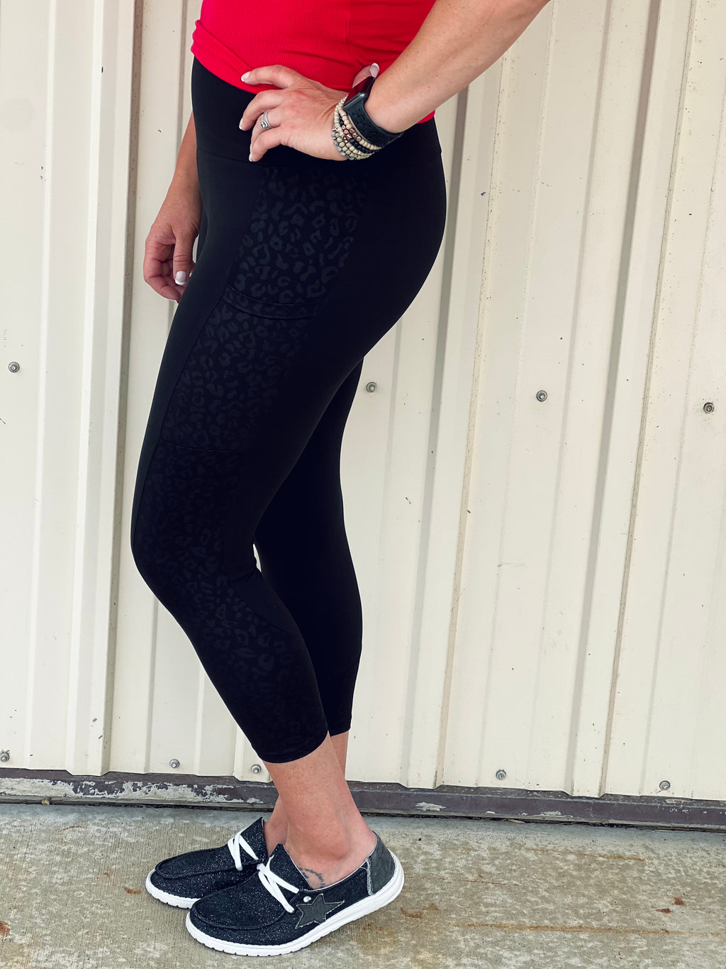 Solid Black Capri Legging by Anchored Arrows – Sistique Boutique