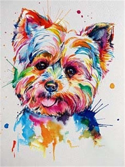 Colorful Yorkie Dog - Diamond Painting Kit - My Diamond Paintings