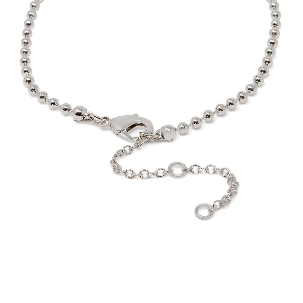 Single Pearl Pendant Necklace Rhodium Plated