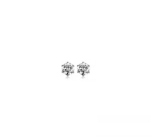 Stainless Steel CZ 3MM Round Stud Earrings