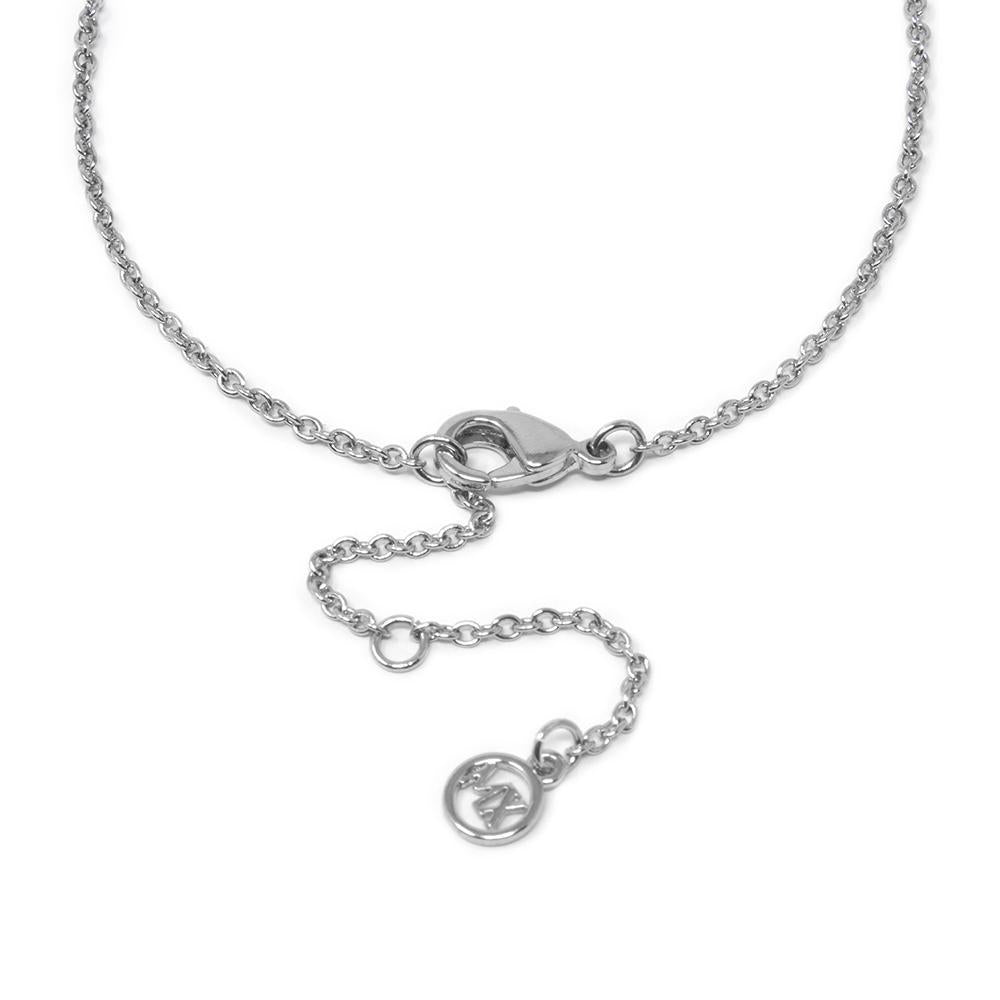 Two Tone Necklace Round Pave Initial - P