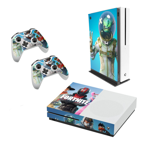 fortnite decal style skin set fits xbox one s console and 2 controllers 002 - xbox premium fortnite skin