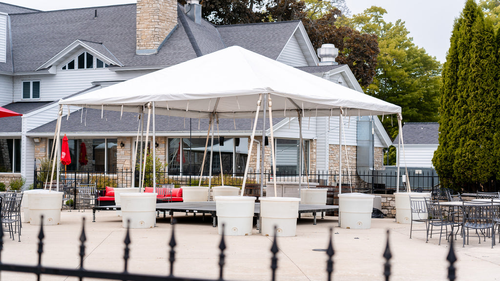 frame tent with platform floor