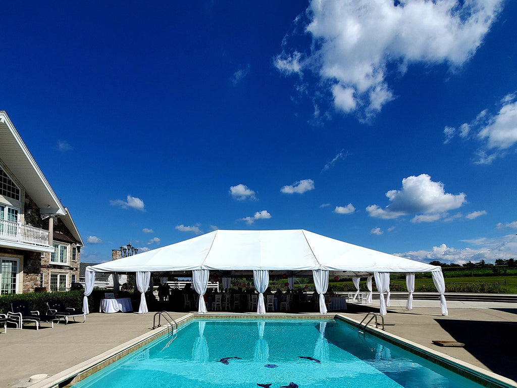 wedding tent with pole covers