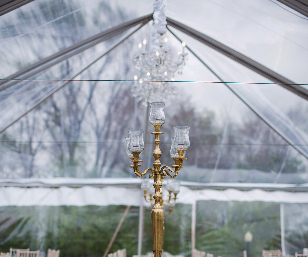 chandelier lighting in wedding tent