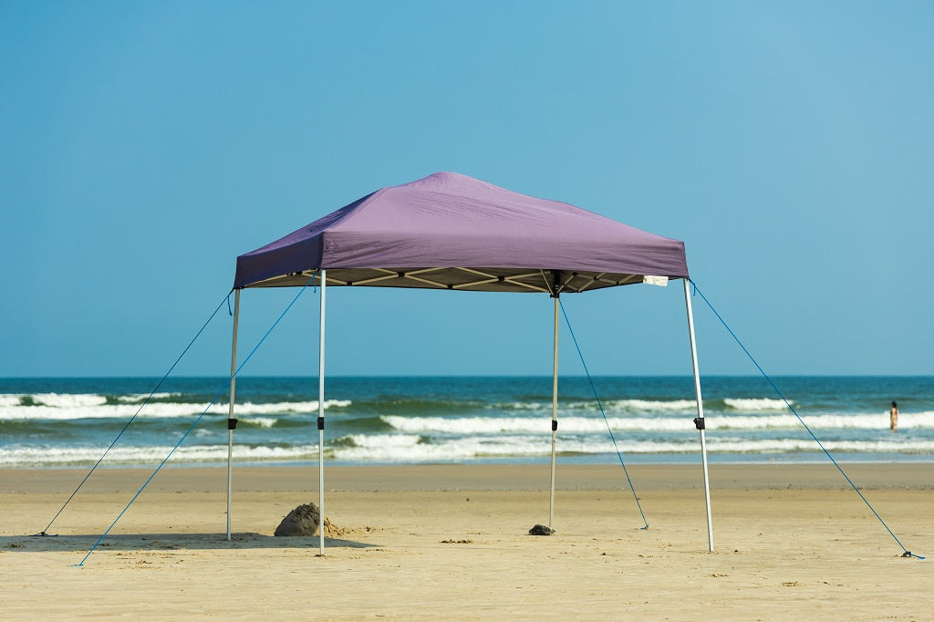 staking tent in sand