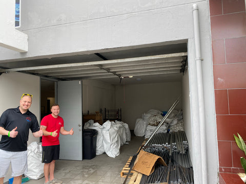 American Tent team members help unload