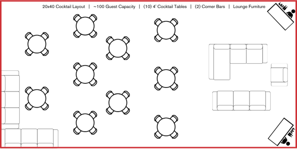 20x40 theater tent layout