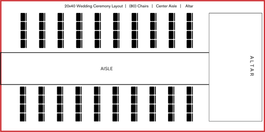 20x40 wedding ceremony tent layout