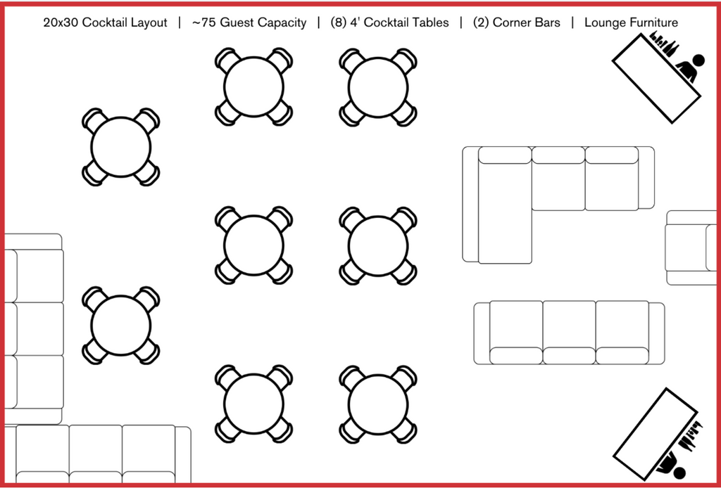 20x30 cocktail tent layout