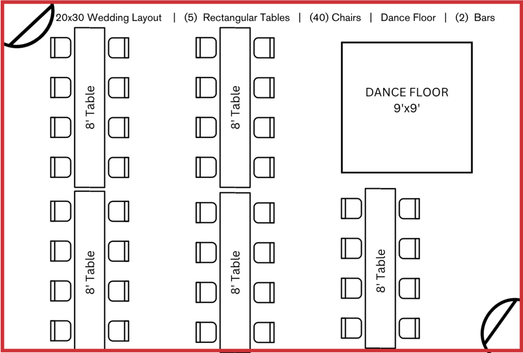 wedding tent reception layout