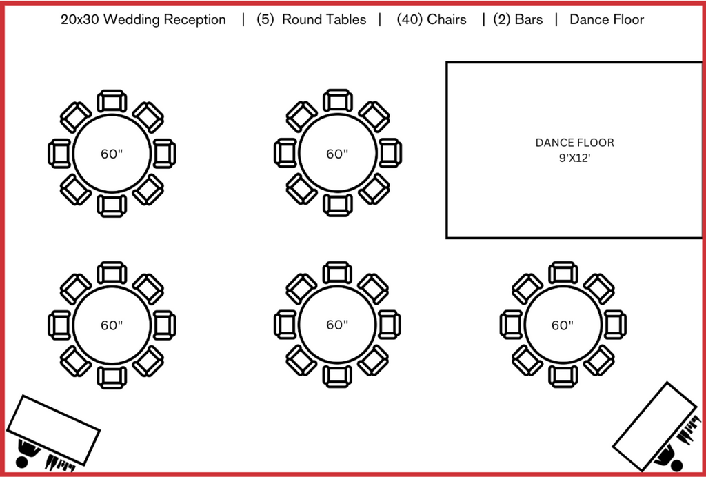 20x30 wedding tent layout