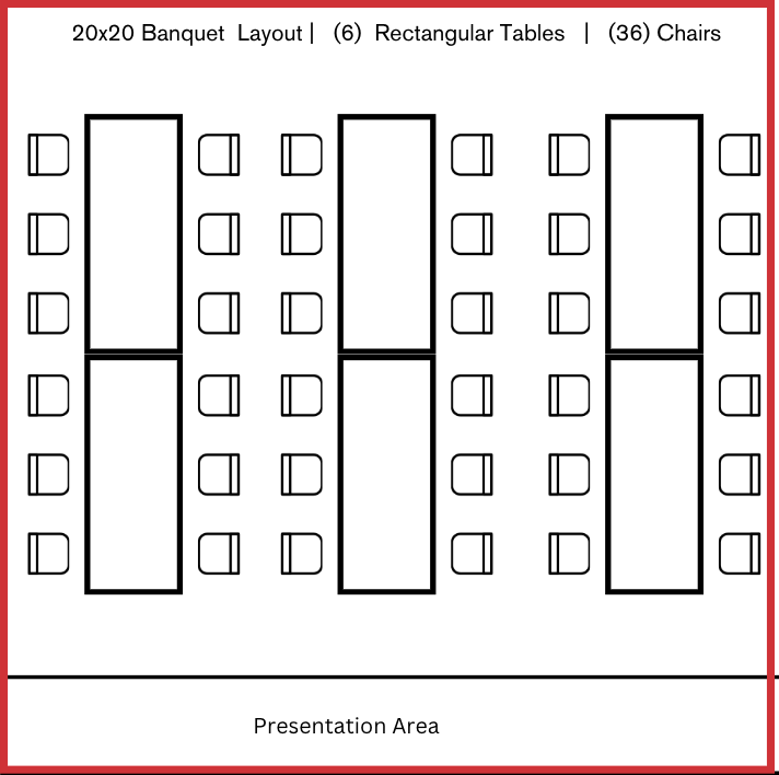 20x20 tent banquet layout