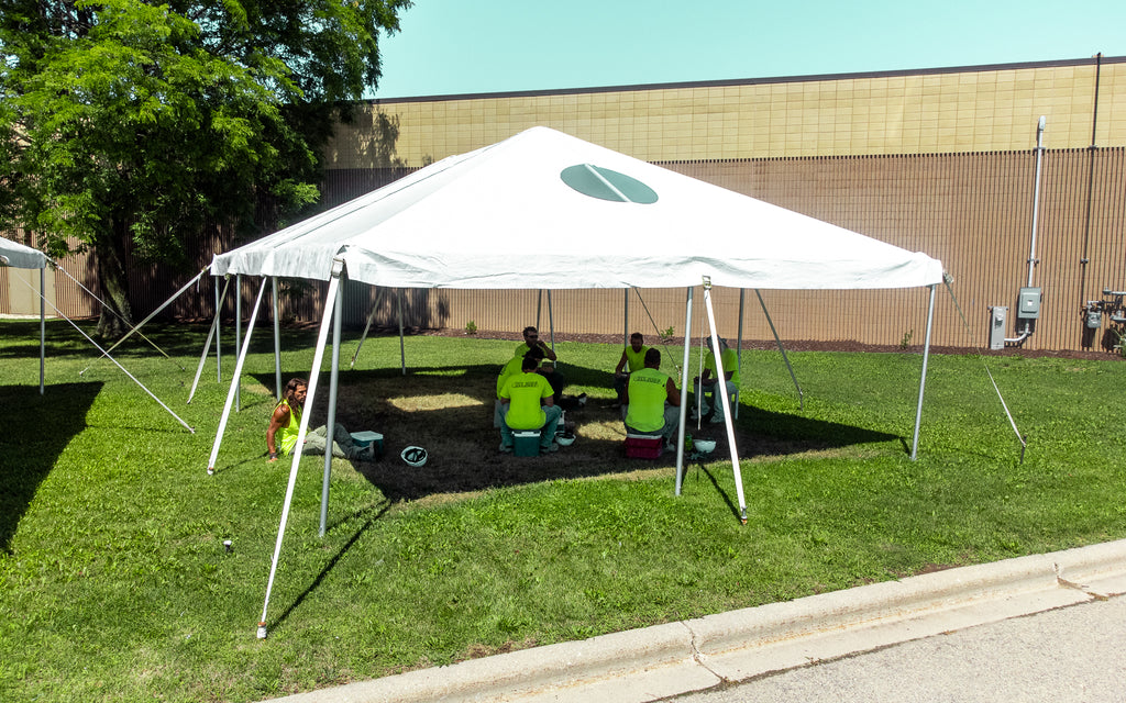 Outdoor break area for employees