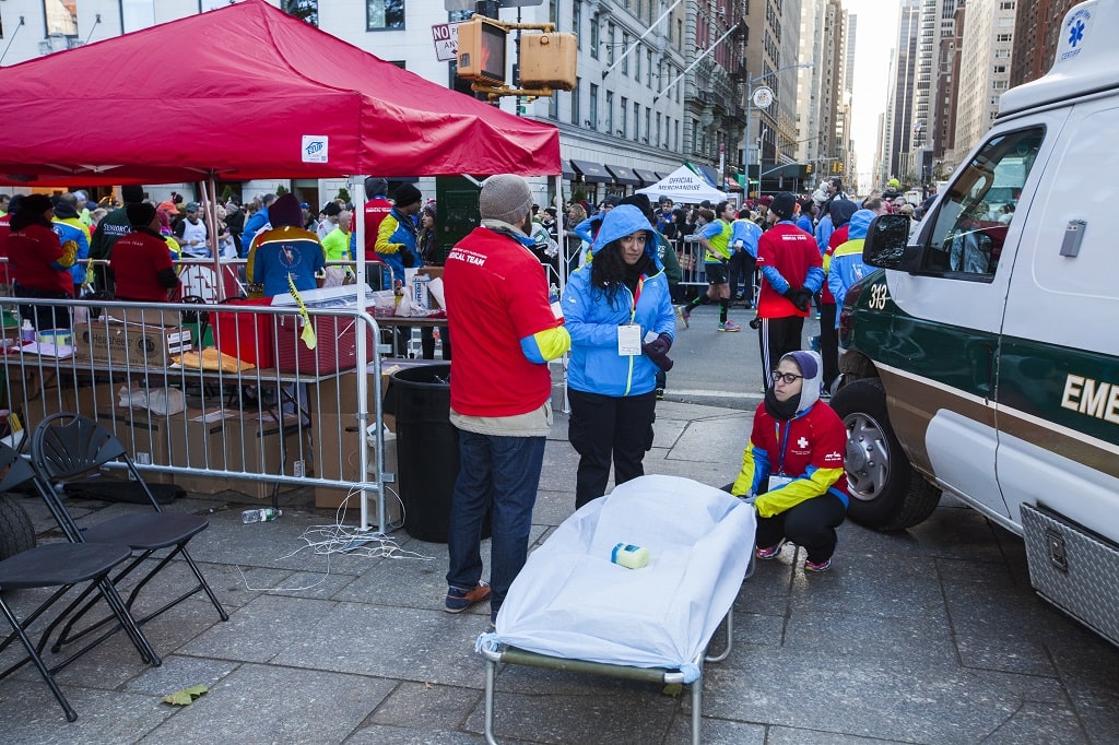 marathon water station