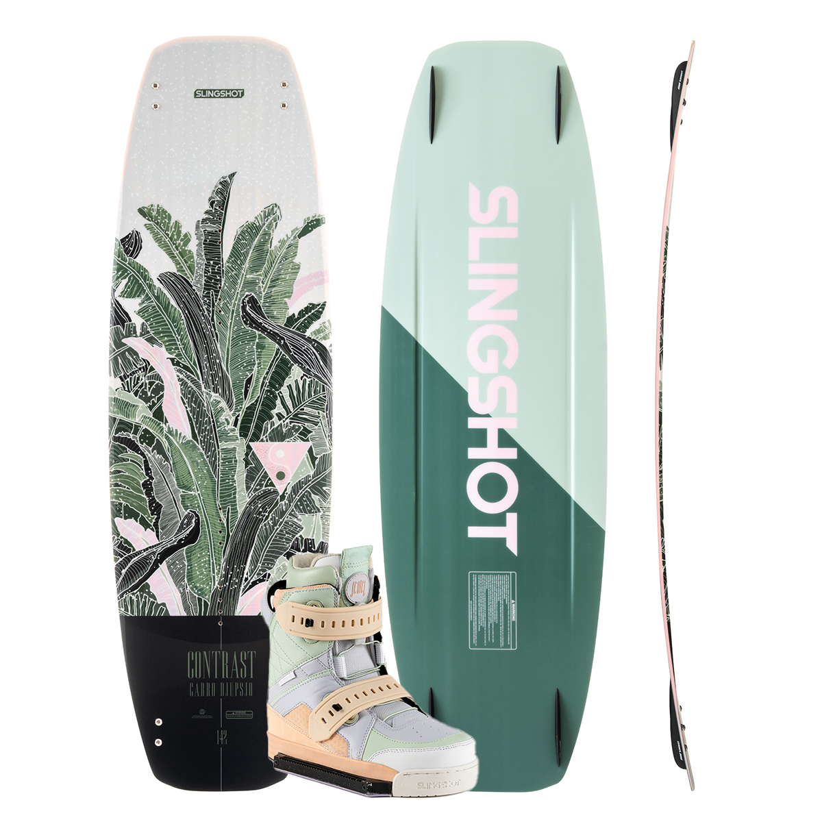 Paine Gillic Walter Cunningham Descripción Slingshot Contrast Wakeboard package with Jewel Boots - Wake Outfitters