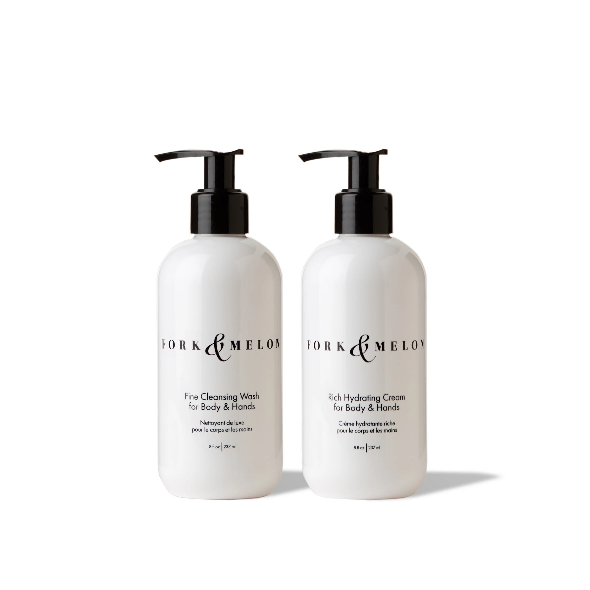 Organic Luxury Hand Soap / Body Wash & Lotion Set in Black & White 8oz