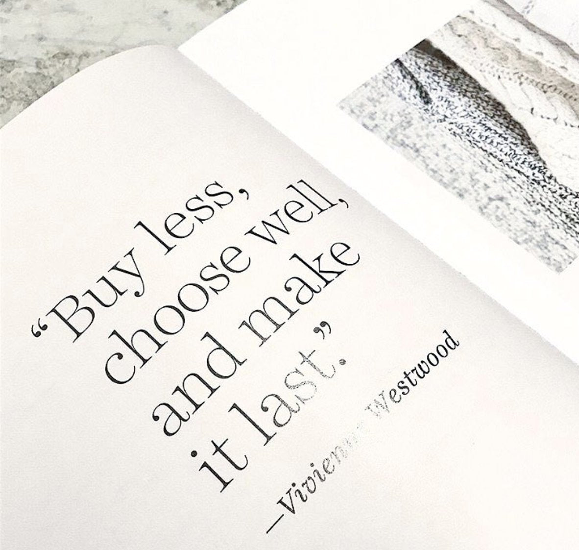 Buy Less, Choose Well, Make It Last. -Vivienne Westwood