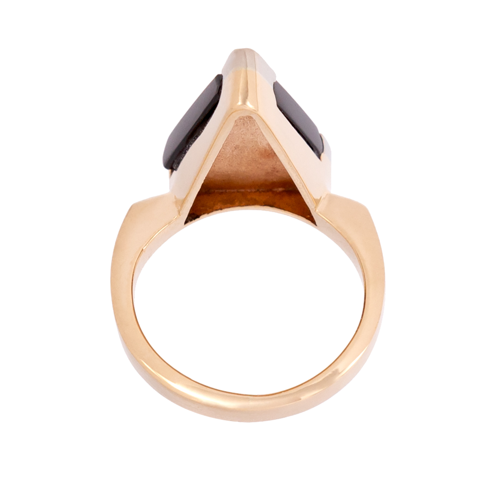 Art Deco Triangle Onyx & Diamond Ring