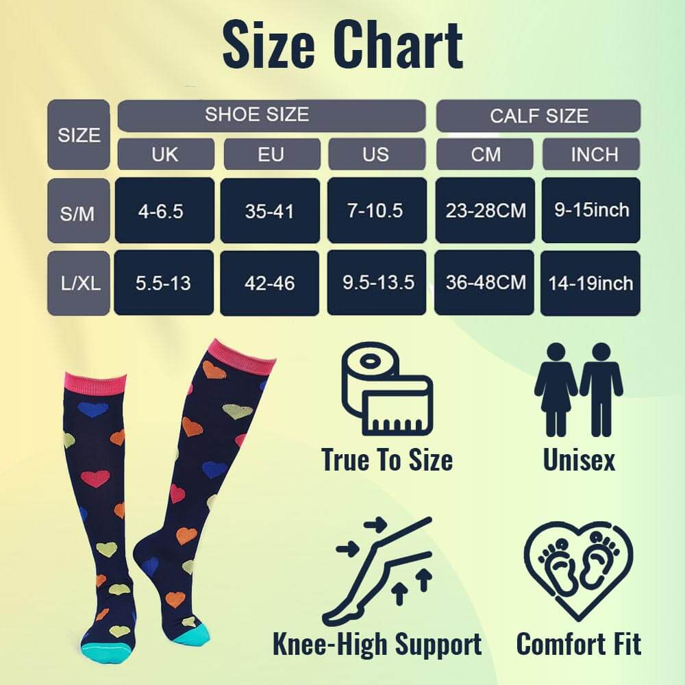 Compression Socks Knee High Support Stockings For Men And Women Nurses ...