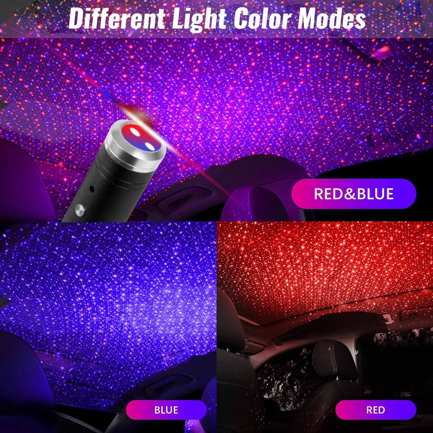 Multicolor Led Starry Sky Projection Lamp Mini Usb Car Roof Star Night  Light