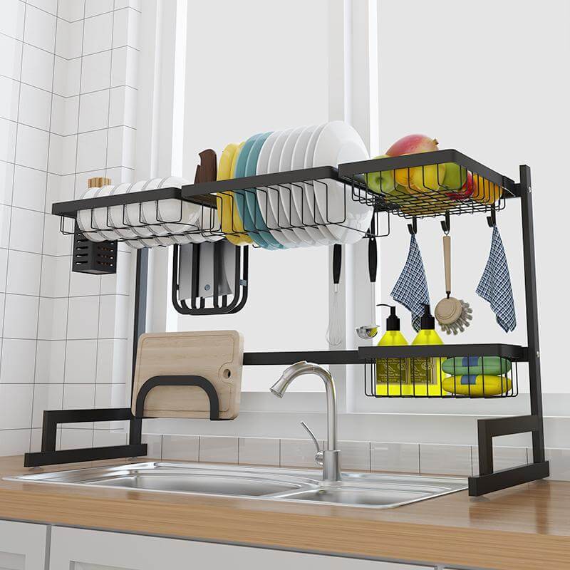 LuxRack™ Customizable Over Sink Dish Drying Rack Kitchen Holder (Upgraded  Design) – Simply Novelty