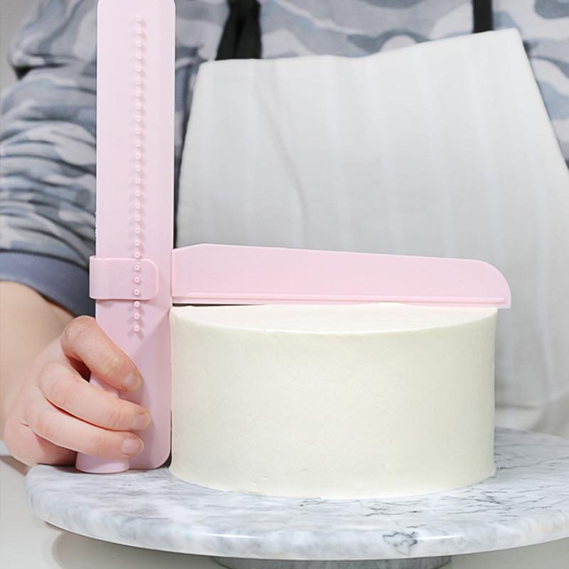 Adjustable Cake Scraper Baking Crisp Corners Cakes Comb Metal  Cake Edge Smoother Made Of Stainless Steel DIY Baking Tool: Serving Utensils