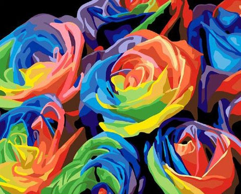 Picarts™ Colorful Rainbow Roses Paint-By-Numbers Kit – Simply Novelty