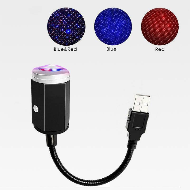 USB Car Roof Star Light Atmosphere Projection Lamp Interior