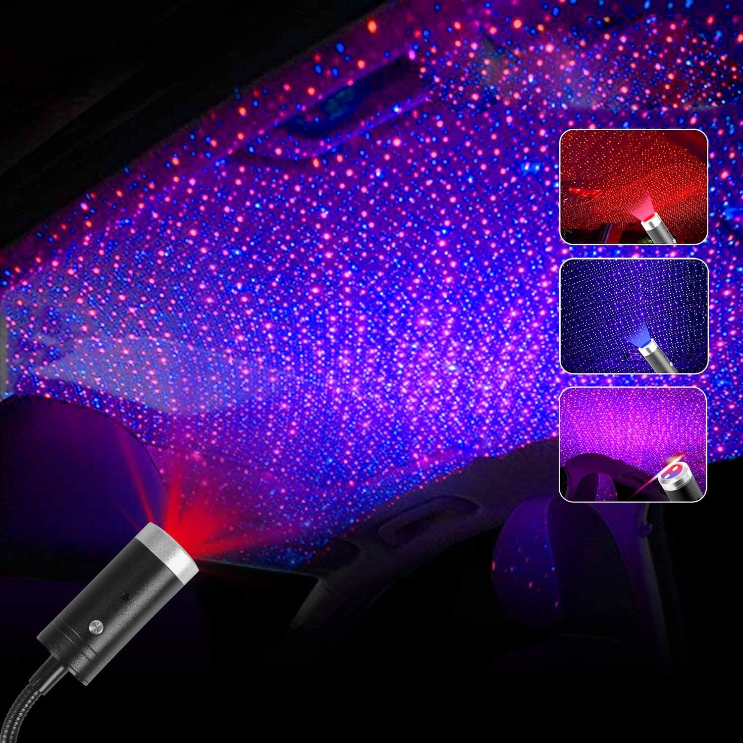USB Car Roof Star Light Atmosphere Projection Lamp Interior Bedroom