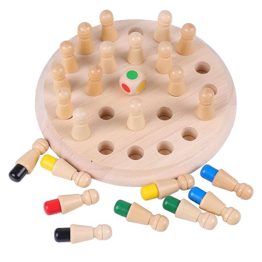 Wooden Memory Color Stick Match Chess Board Game – Simply Novelty