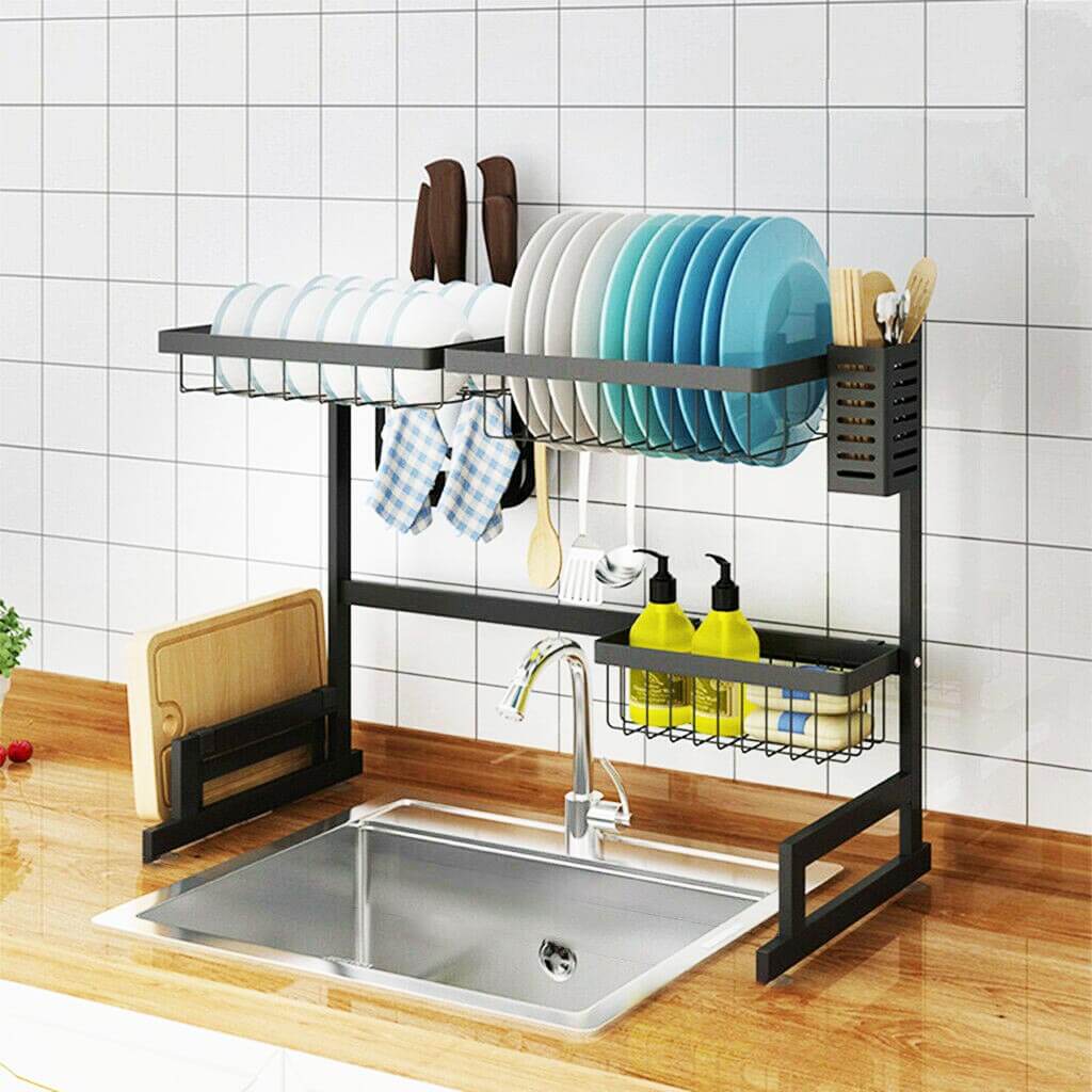 LANGRIA Dish Drying Rack Over Sink Stainless Steel Drainer Shelf