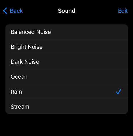 White noise feature iPhone