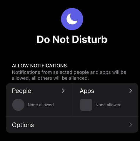 Do not disturb iPhone feature