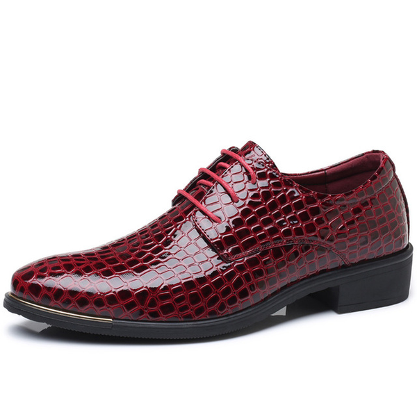 Crocodile Pattern Leather Men's Wedding Shoes Men Business Fashion For