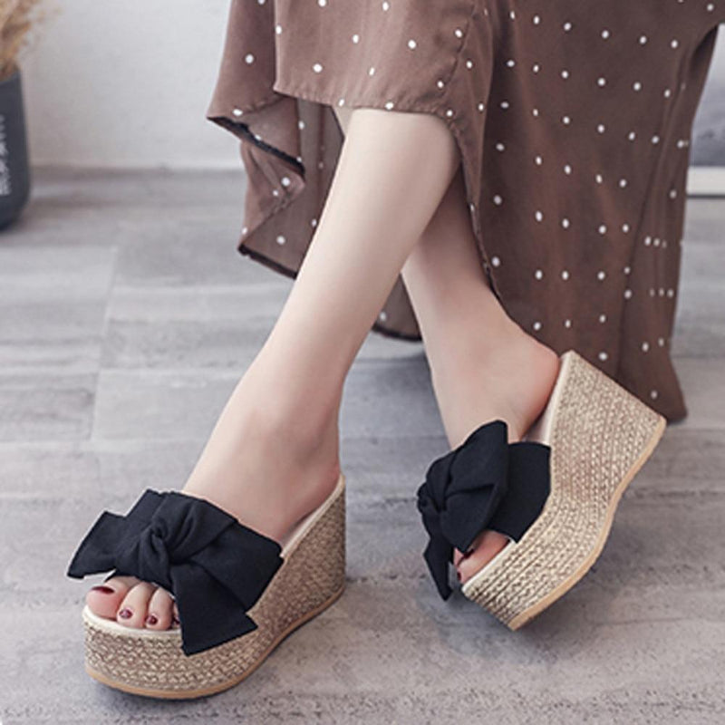 Women Wedge Sandals Solid Thick Bottom 