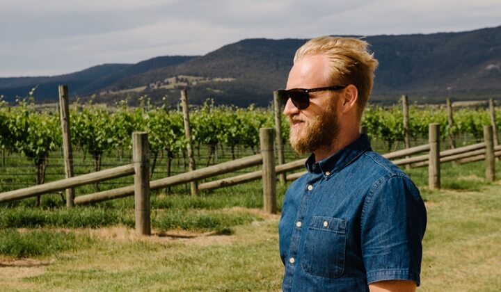 Ben surveying the vines