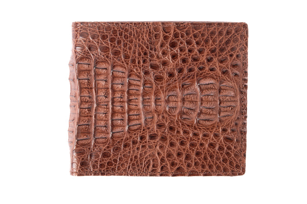 Men's Tan Crocodile Hornback Leather Wallet