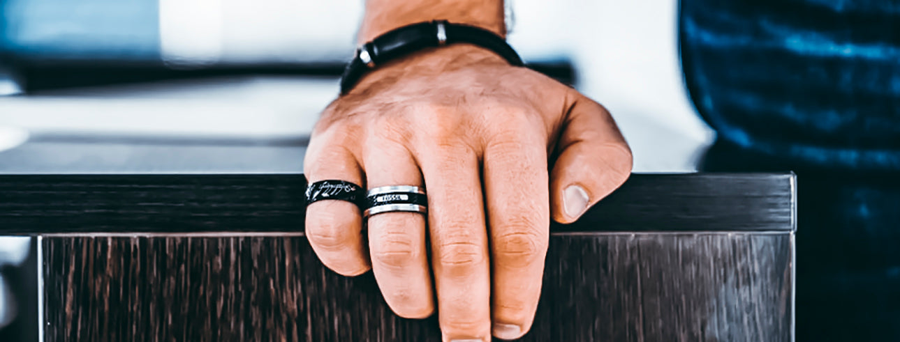 Black Stone Ring for Men | Cool Black Rings