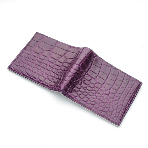 Purple Stomach Belly Crocodile Skin Wallet