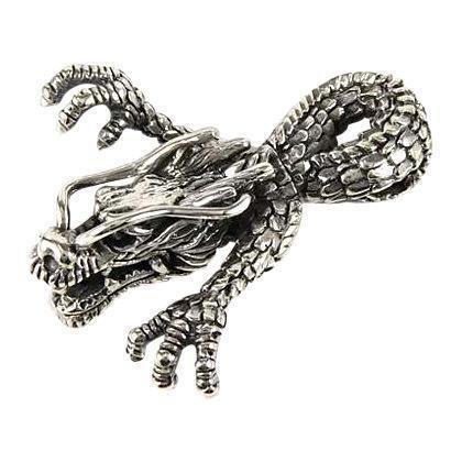 big sterling silver biker dragon pendant