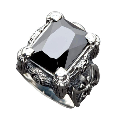 Amazon.com: Large Oval Black Onyx Stone Ring 925 Sterling Silver (7) :  Handmade Products