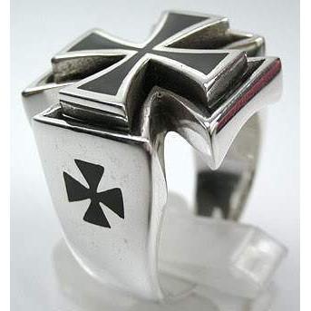 Sterling Silver Men's Iron Cross Ring