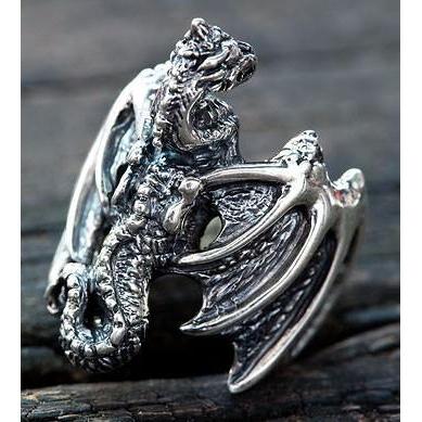 Silver Knight Dragon Ring