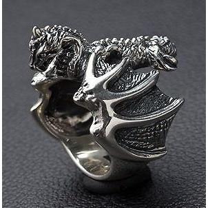 Silver Knight Dragon Ring