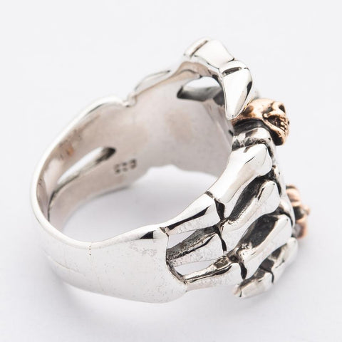 Silver Skull Skeleton Hand Ring