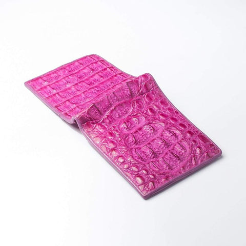 Shocking Pink Real Genuine Crocodile Skin Wallet