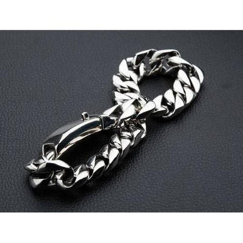 Silver Men's Cuban Link Bracelet
